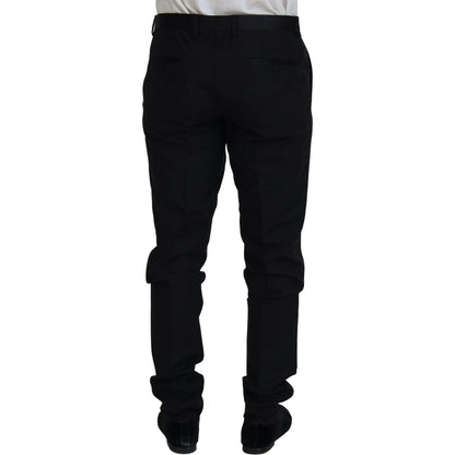 Dolce & Gabbana Black Wool Chino Dress Formal Pants