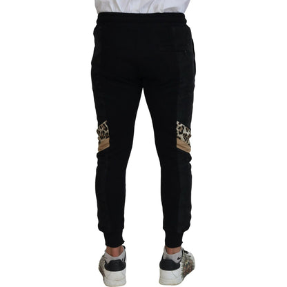 Dolce & Gabbana Black Polyester Skinny Jogger Men Pants