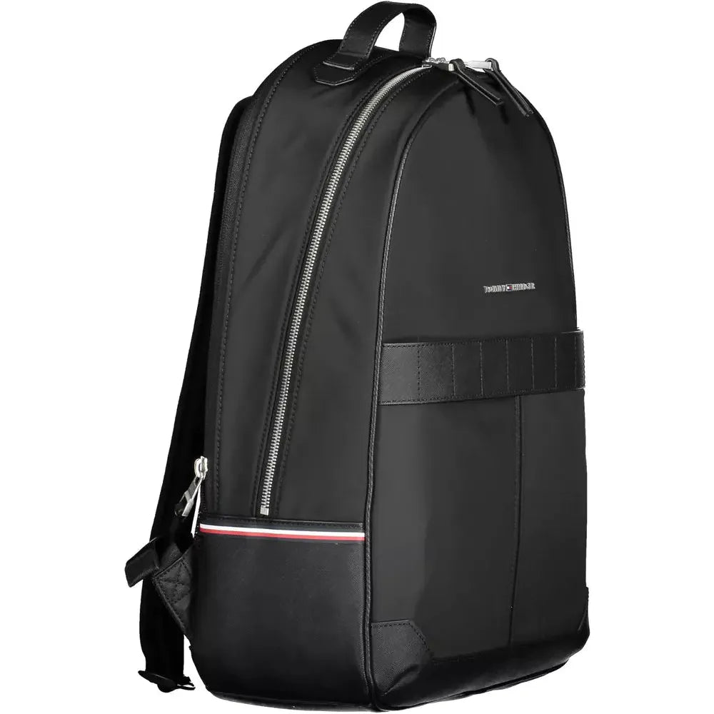 Tommy Hilfiger Black Polyester Men Backpack Tommy Hilfiger