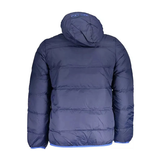 La Martina Elegant Detachable Hood Jacket in Blue La Martina