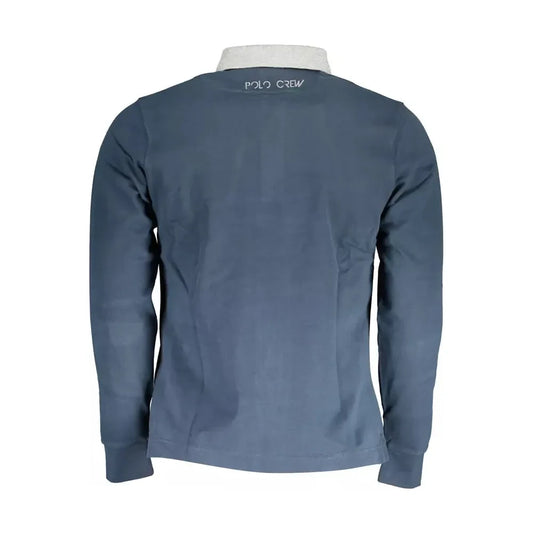 La Martina Elegant Blue Long-Sleeved Polo La Martina