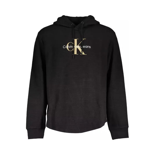 Calvin Klein Sleek Black Cotton-Blend Hooded Sweatshirt Calvin Klein