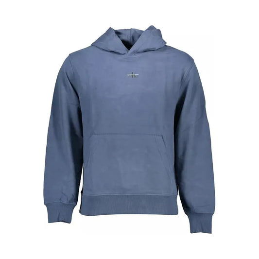 Calvin Klein Chic Blue Hooded Sweatshirt with Logo Print Calvin Klein