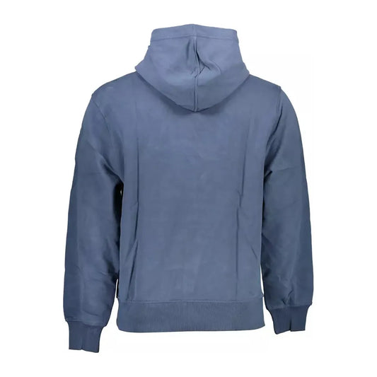 Calvin Klein Chic Blue Hooded Sweatshirt with Logo Print Calvin Klein