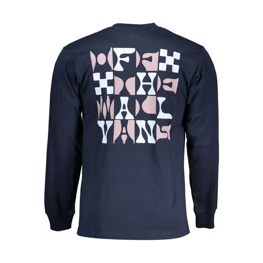 Vans Blue Round Neck Long Sleeve Tee with Print Vans