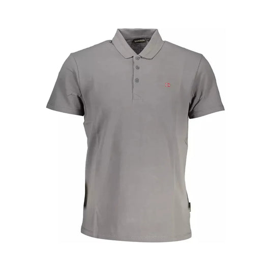 Napapijri Elegant Short-Sleeved Gray Polo Napapijri