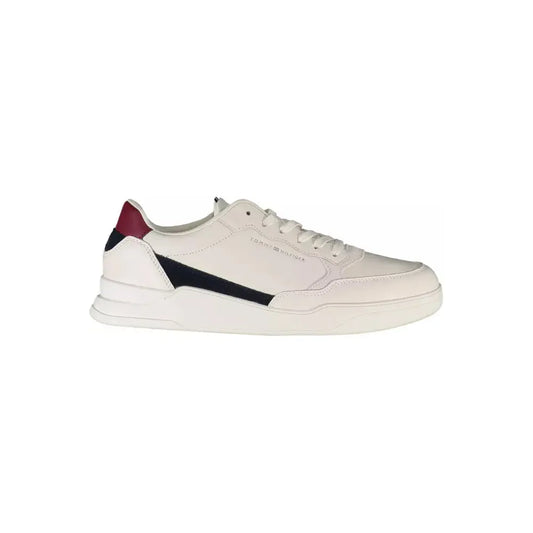 Tommy Hilfiger Chic White Lace-Up Sneakers with Contrasting Accents Tommy Hilfiger