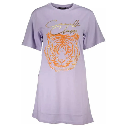 Cavalli Class Elegant Purple Short Sleeve Tee Cavalli Class