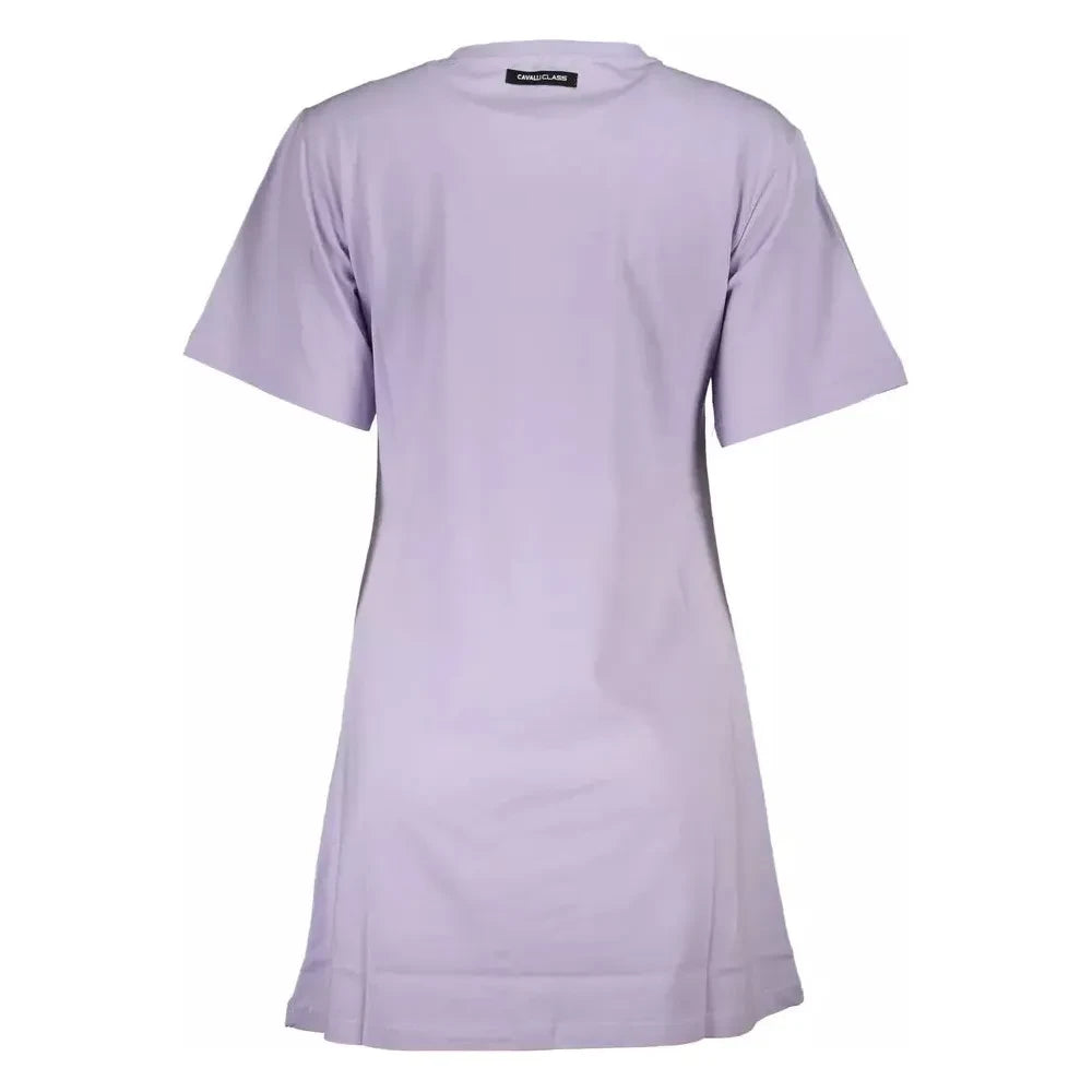 Cavalli Class Elegant Purple Short Sleeve Tee Cavalli Class