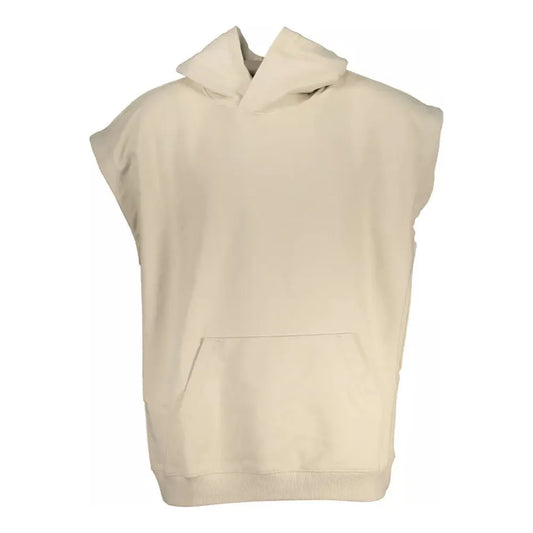 Calvin Klein Beige Hooded Sleeveless Cotton Sweatshirt Calvin Klein