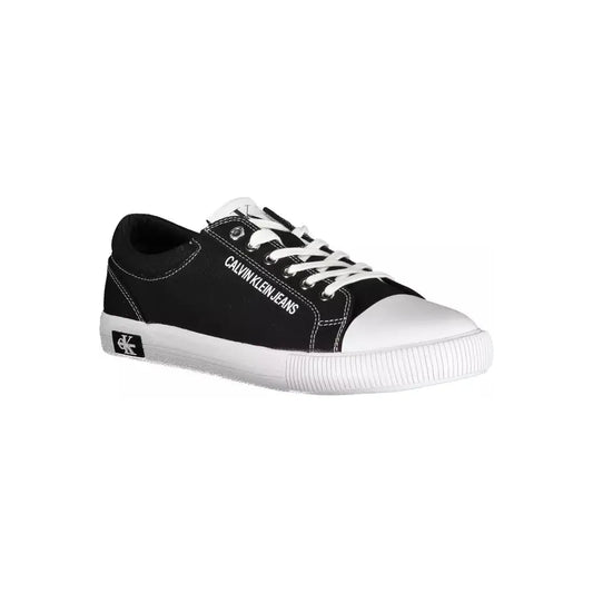 Calvin Klein Elegant Black Sneakers with Contrasting Sole Calvin Klein