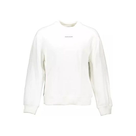 Calvin Klein Sleek White Cotton Logo Sweatshirt Calvin Klein