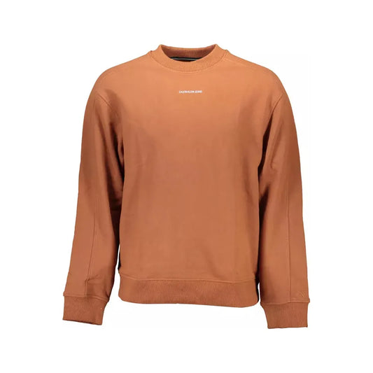 Calvin Klein Sleek Cotton Logo Sweatshirt in Brown Calvin Klein