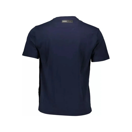 Plein Sport Elevated Blue Cotton Tee with Signature Details Plein Sport