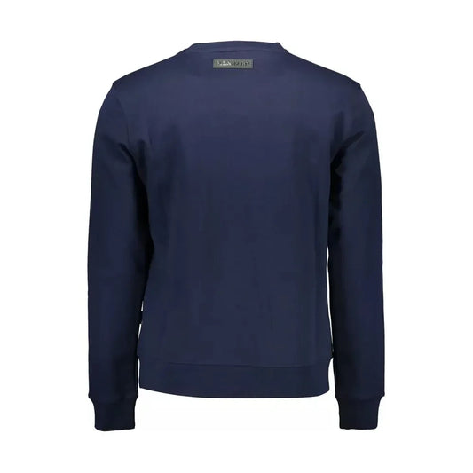 Plein Sport Athletic Elegance Blue Round Neck Sweater Plein Sport