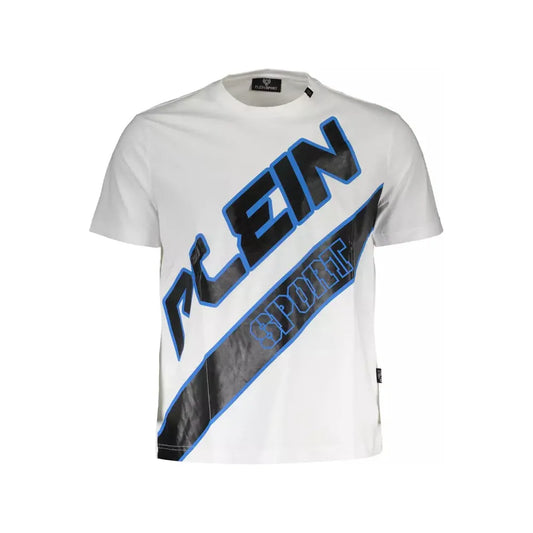 Plein Sport Sleek White Crew Neck Designer Tee Plein Sport