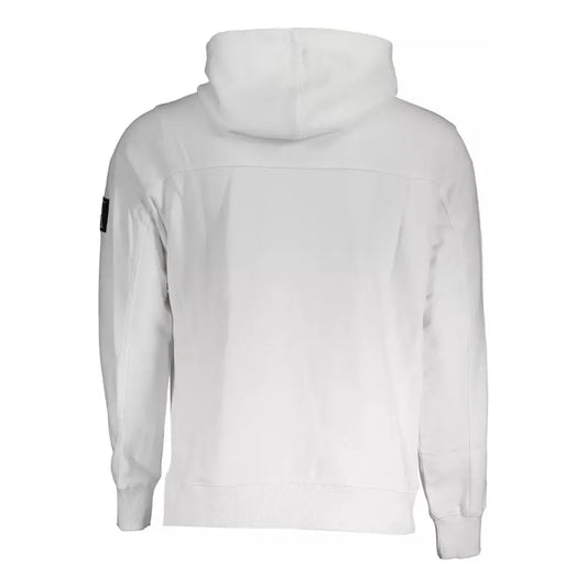 Calvin Klein Sleek White Hooded Sweatshirt with Logo Detail Calvin Klein