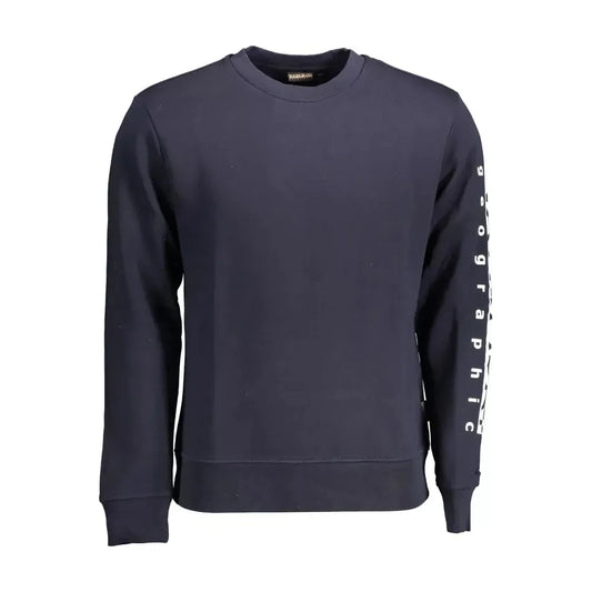 Napapijri Chic Blue Round Neck Sweatshirt with Logo Napapijri