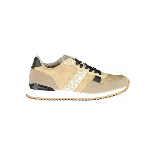 Napapijri Beige Lace-Up Sports Sneakers with Logo Accent Napapijri