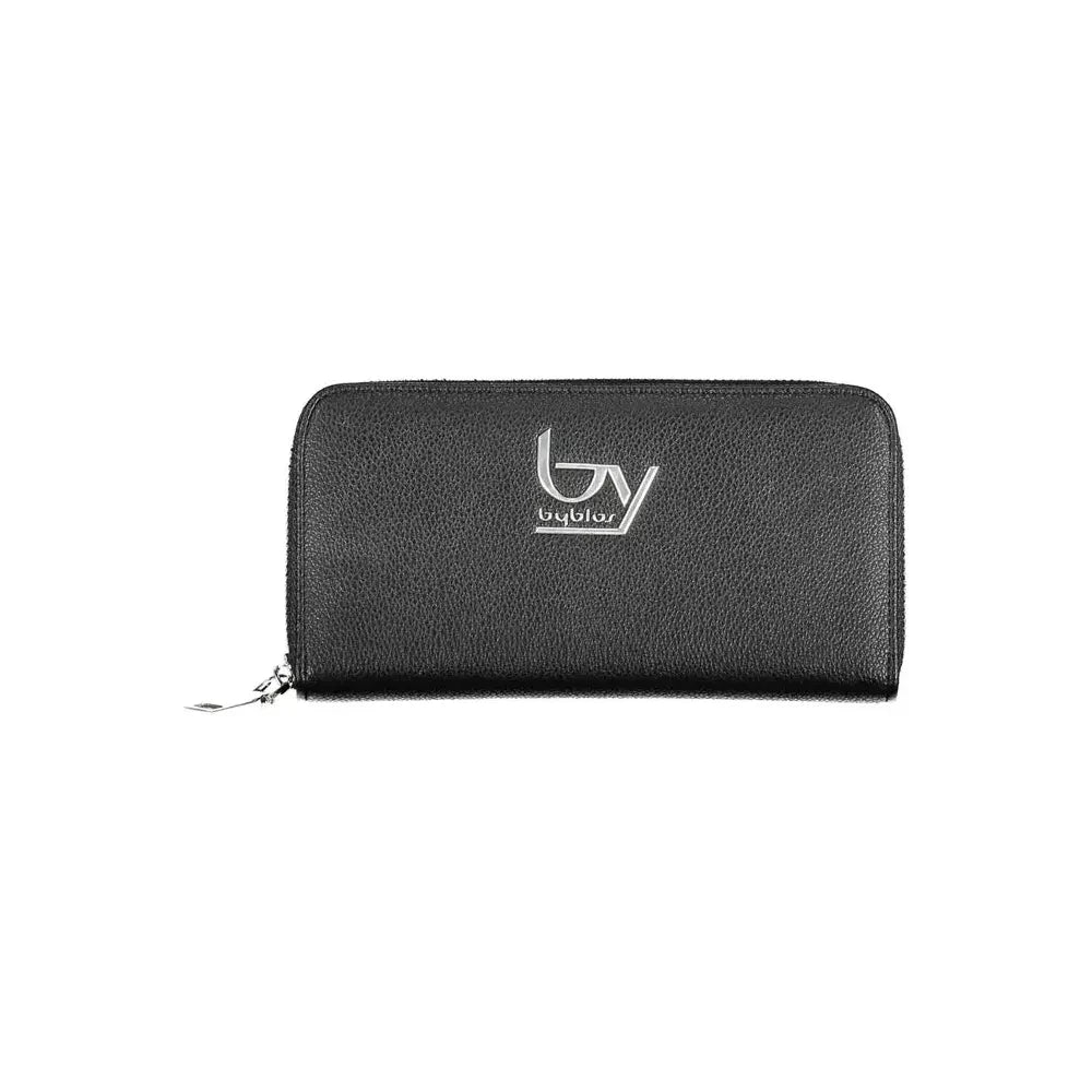 BYBLOS Sleek Black Polyethylene Zip Wallet BYBLOS