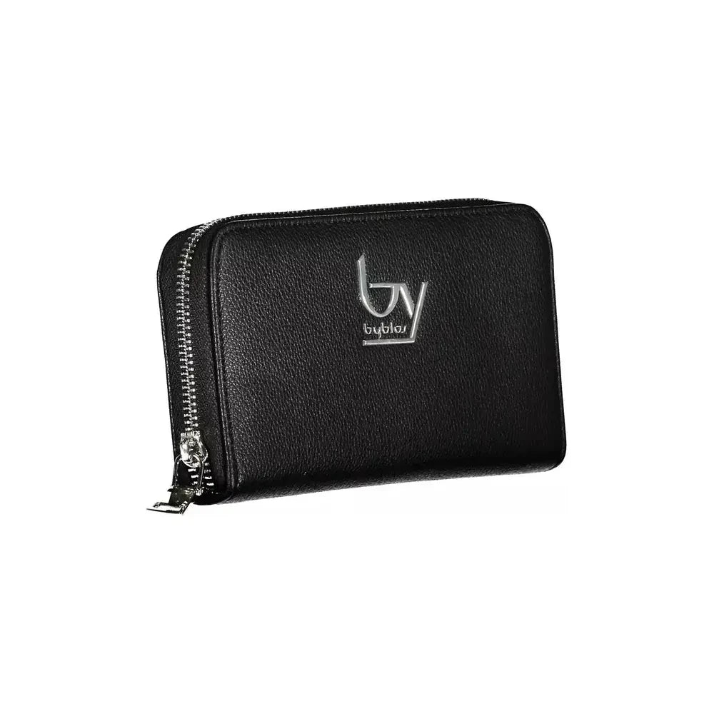 BYBLOS Sleek Black Polyethylene Zip Wallet BYBLOS