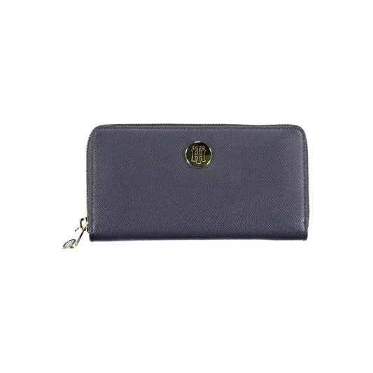 Tommy Hilfiger Chic Blue Polyethylene Wallet with Zip Closure Tommy Hilfiger