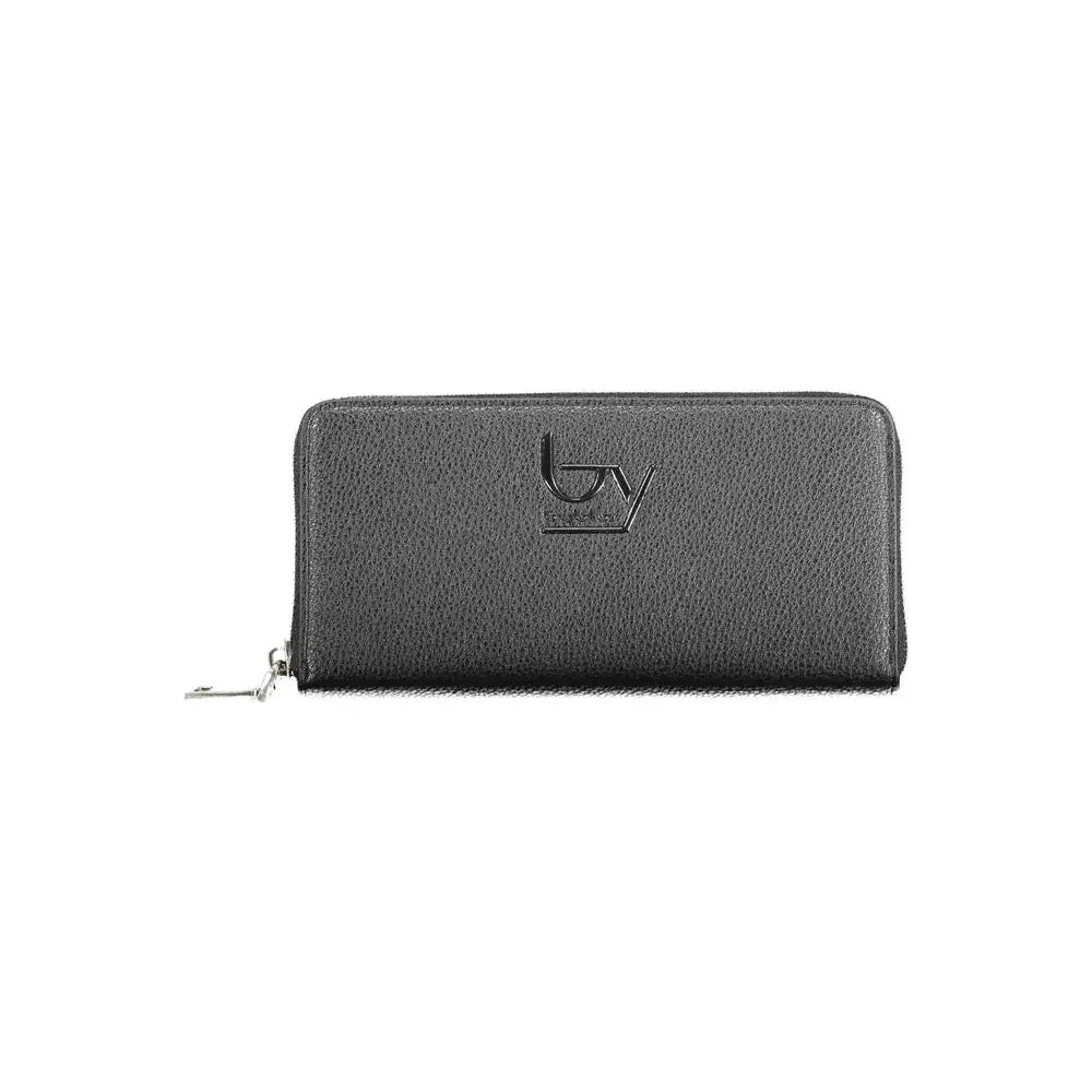 BYBLOS Elegant Black Polyethylene Wallet with Zip Closure BYBLOS