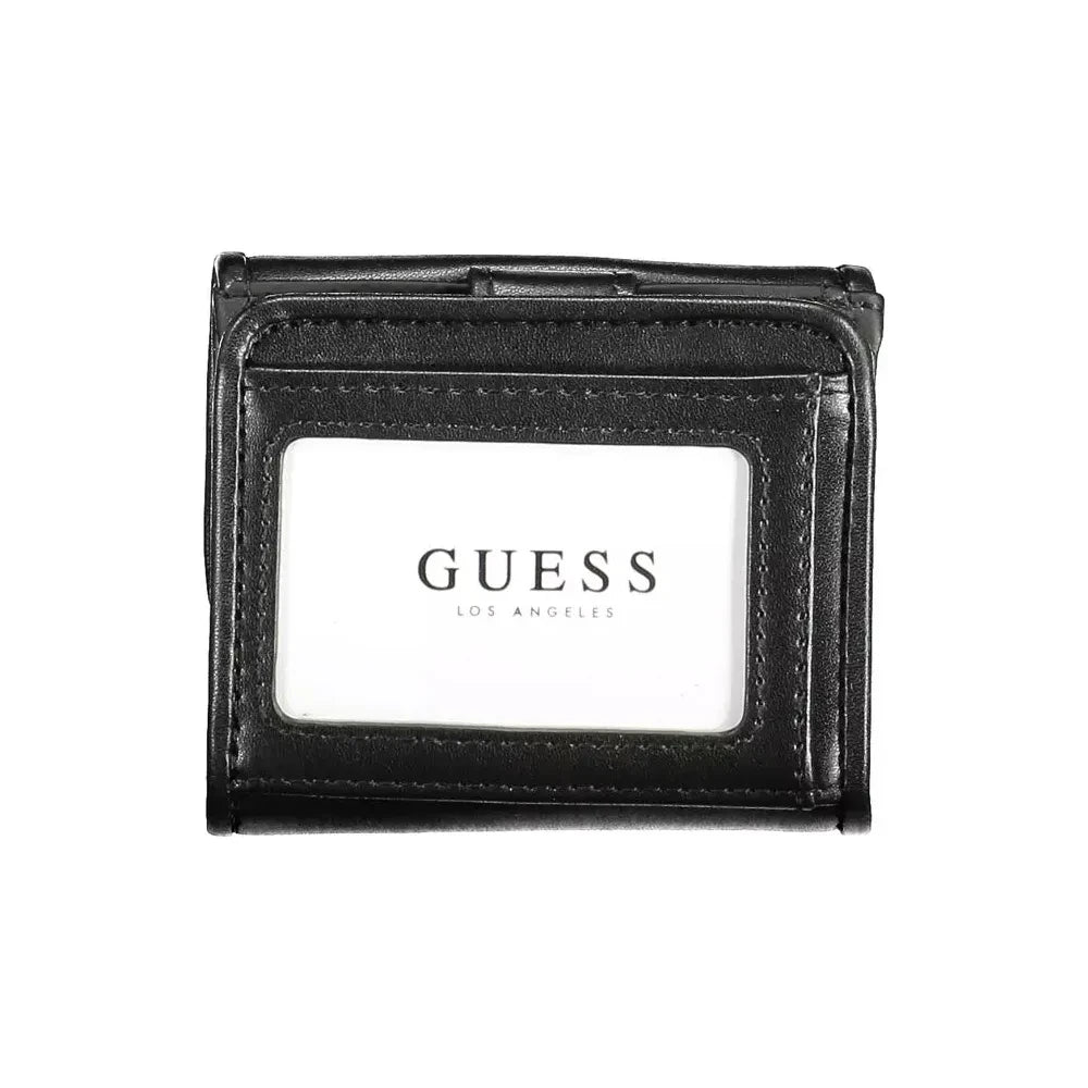 Guess Jeans Sleek Black Polyethylene Dual-Compartment Wallet Guess Jeans