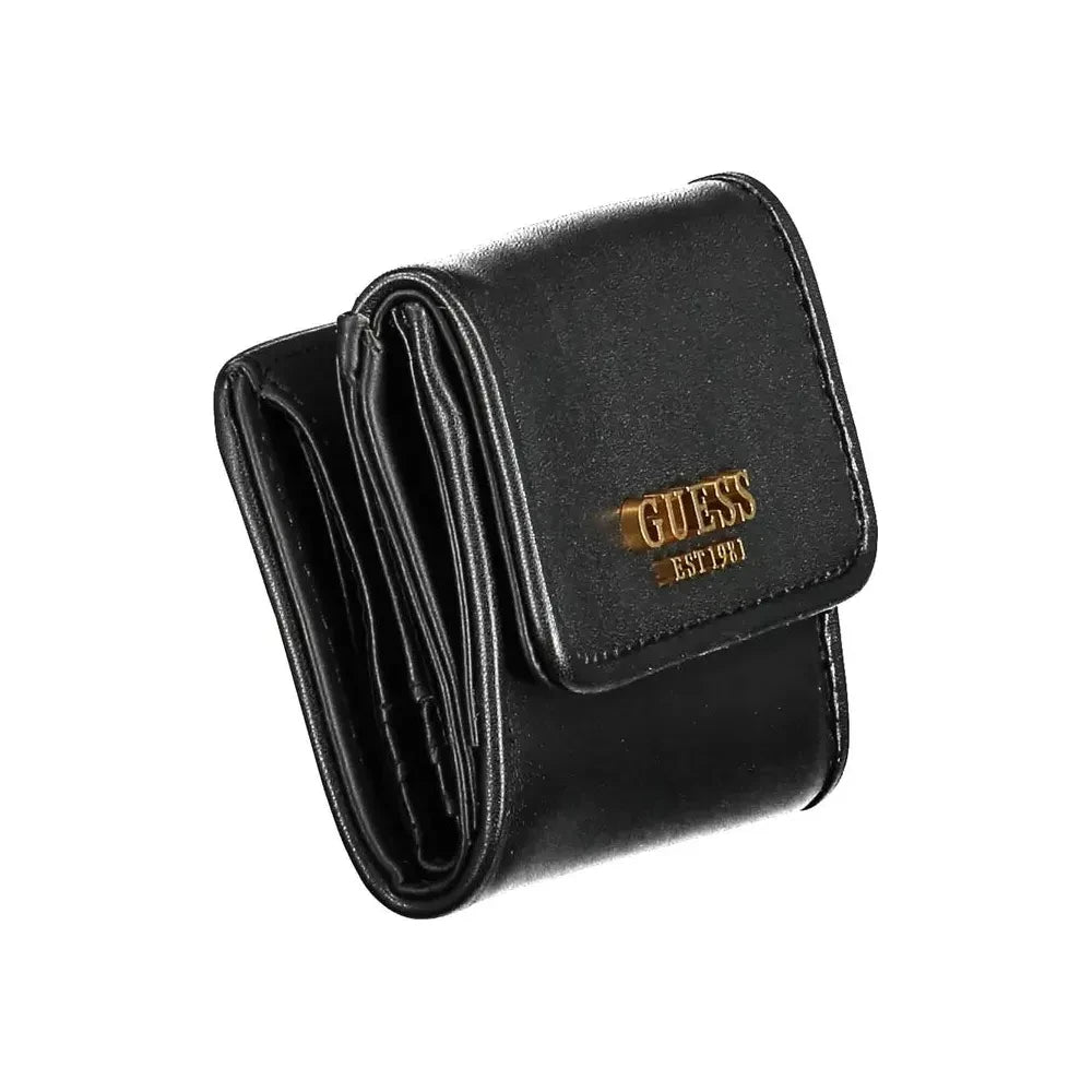 Guess Jeans Sleek Black Polyethylene Dual-Compartment Wallet Guess Jeans