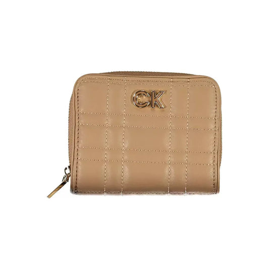 Calvin Klein Elegant Beige Zip Wallet with RFID Lock Calvin Klein