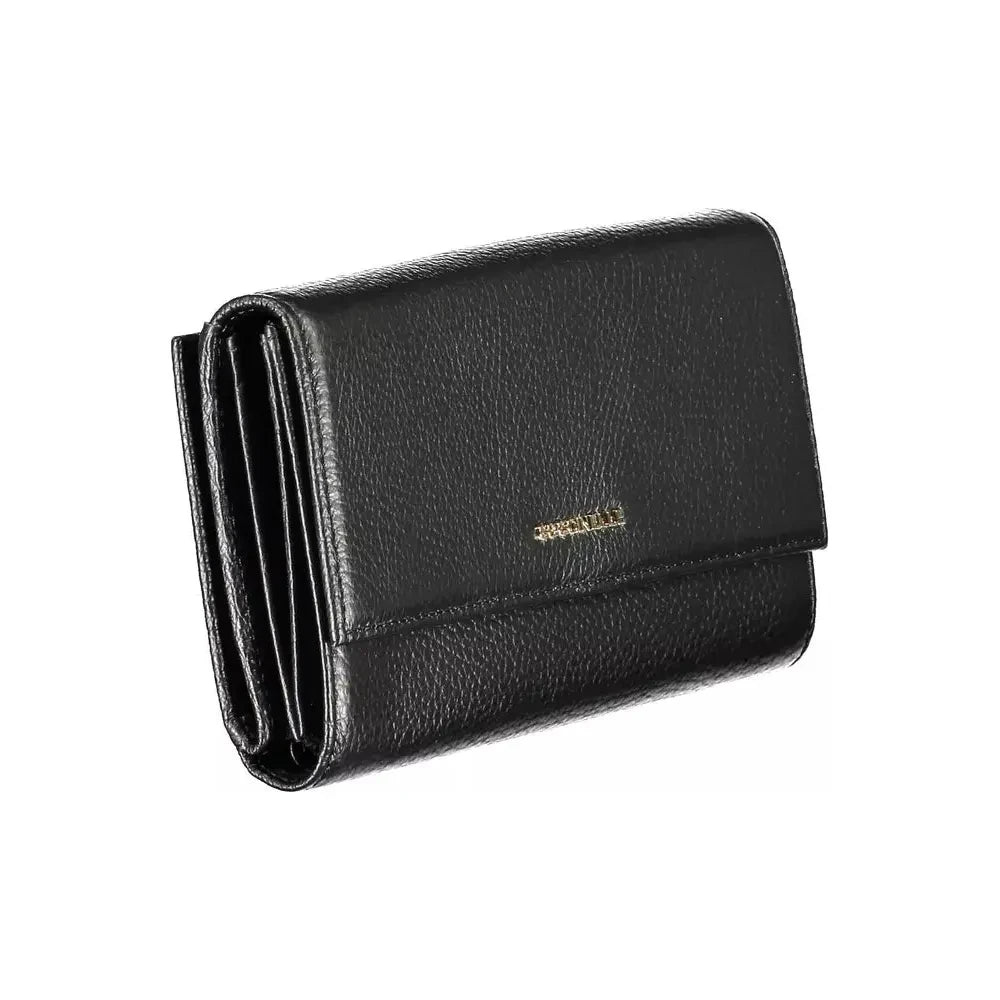 Coccinelle Elegant Dual-Part Leather Wallet in Classic Black Coccinelle