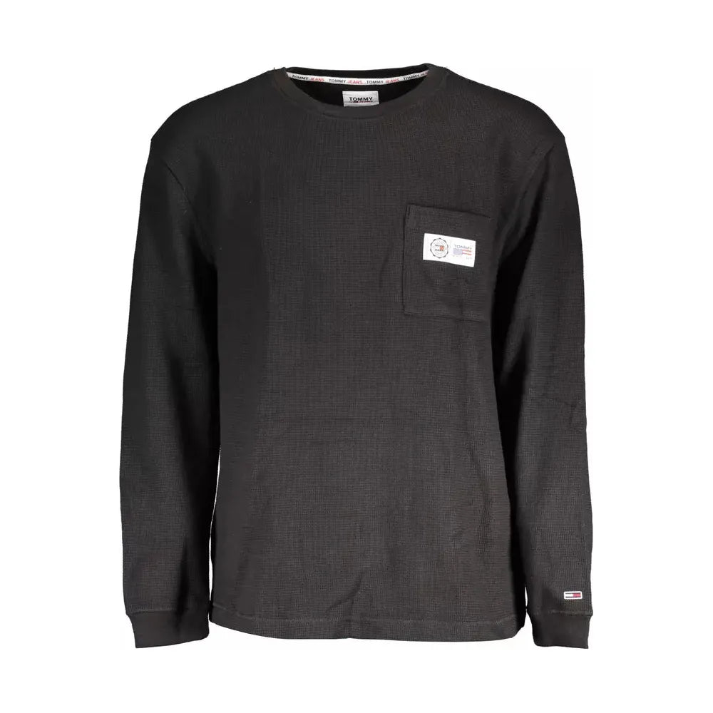 Tommy Hilfiger Elegant Embroidered Black Sweater Tommy Hilfiger