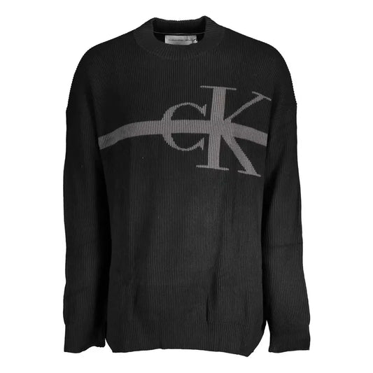 Calvin Klein Elegant Black Turtleneck with Embroidered Logo Calvin Klein