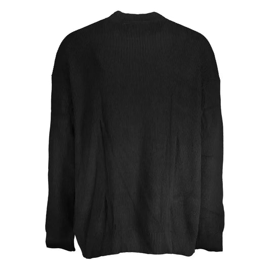 Calvin Klein Elegant Black Turtleneck with Embroidered Logo Calvin Klein