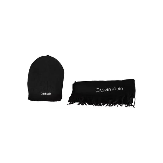 Calvin Klein Chic Monochrome Scarf and Cap Ensemble Calvin Klein