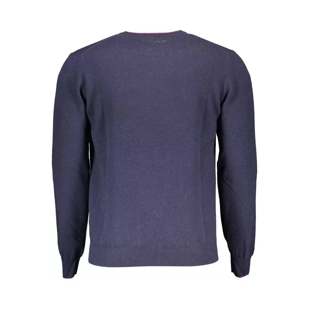 Harmont & Blaine Elegant Blue Contrast Detail Sweater Harmont & Blaine