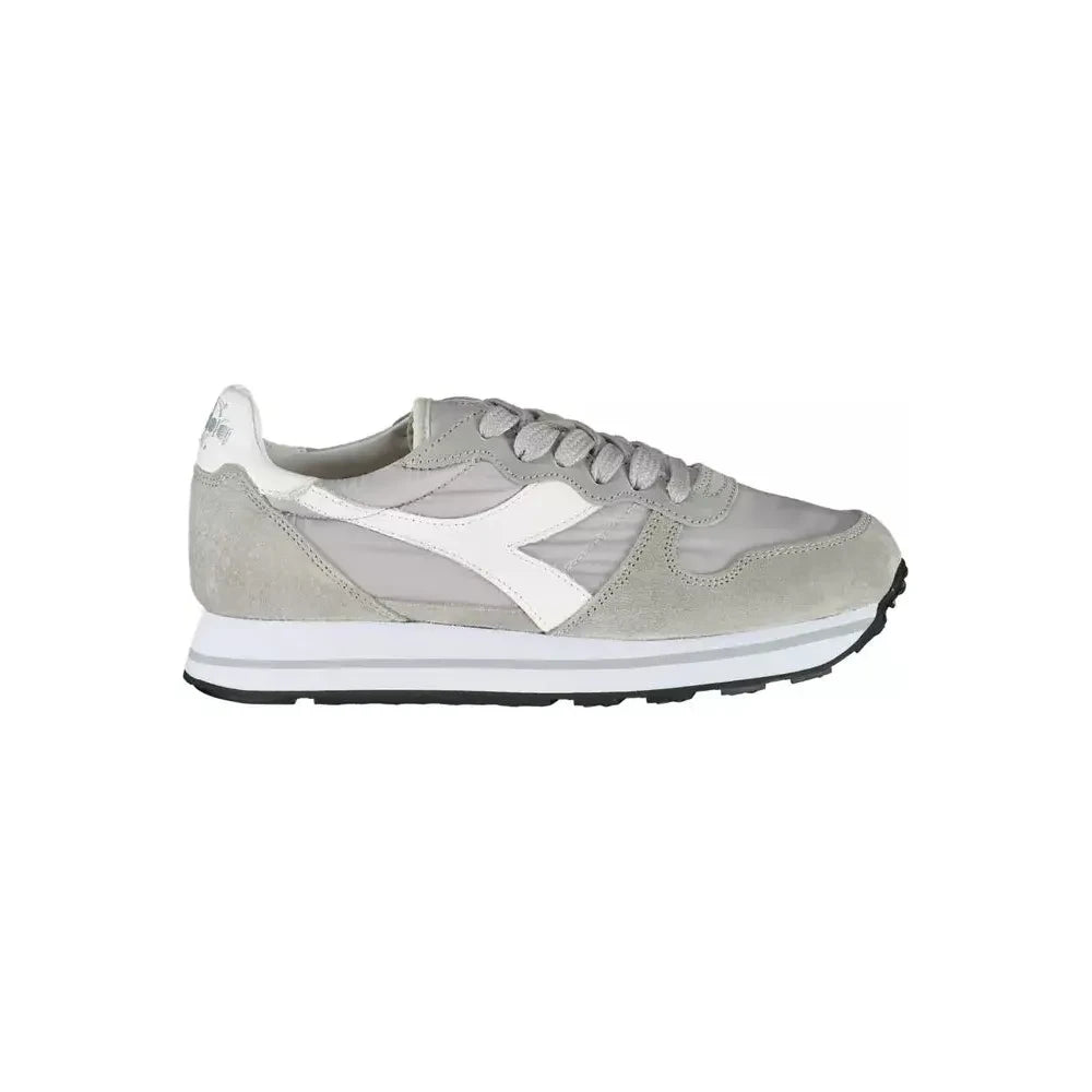 Diadora Elegant Gray Lace-Up Sports Sneakers Diadora