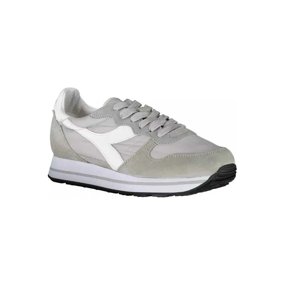 Diadora Elegant Gray Lace-Up Sports Sneakers Diadora