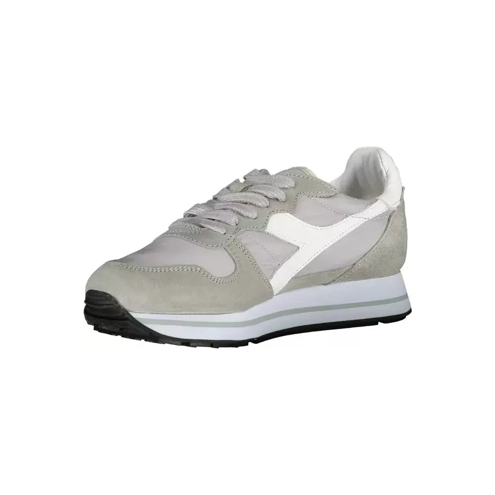 Diadora Elegant Gray Lace-Up Sports Sneakers Diadora