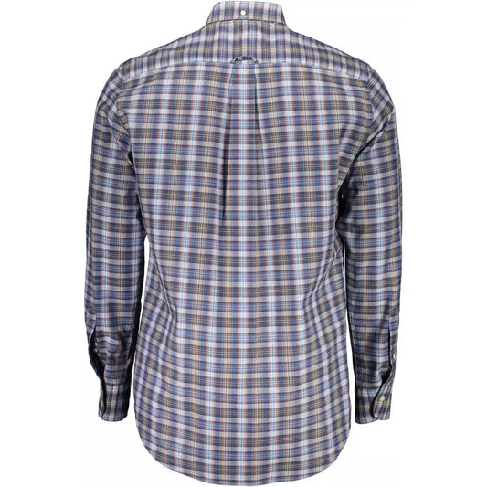 Gant Elegant Blue Button-Down Cotton Blend Shirt Gant