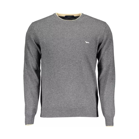 Harmont & Blaine Elegant Gray Sweater with Contrasting Details Harmont & Blaine