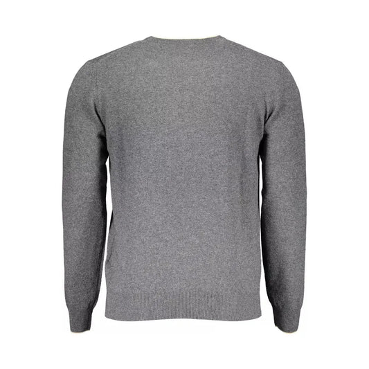 Harmont & Blaine Elegant Gray Sweater with Contrasting Details Harmont & Blaine