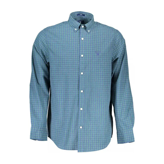 Gant Elegant Blue Long Sleeve Cotton Blend Shirt Gant