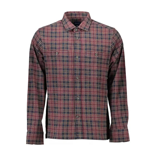 Gant Elegant Long-Sleeved Brown Cotton Shirt Gant