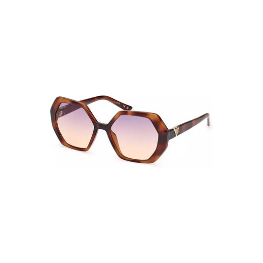 Guess Jeans Chic Hexagonal Brown Lens Sunglasses Guess Jeans