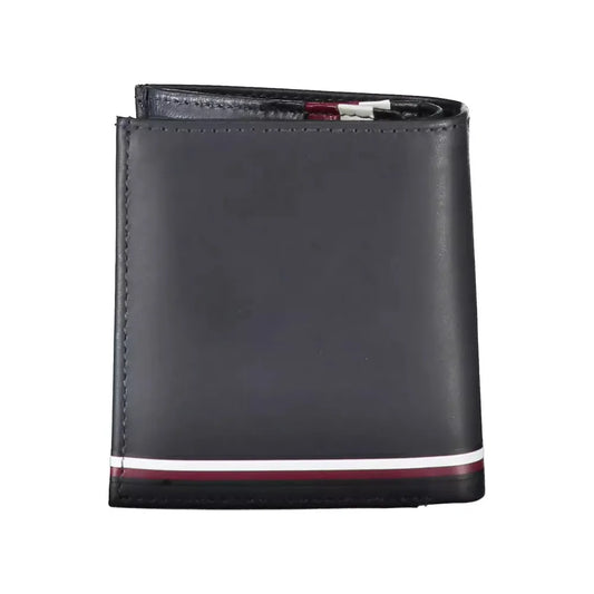 Tommy Hilfiger Blue Leather Dual-Compartment Wallet Tommy Hilfiger