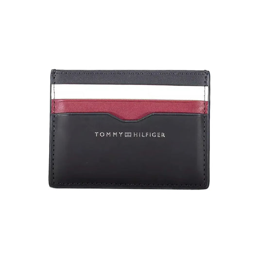 Tommy Hilfiger Elegant Blue Leather Card Holder Tommy Hilfiger