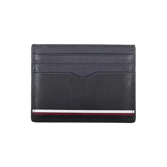 Tommy Hilfiger Elegant Blue Leather Card Holder Tommy Hilfiger