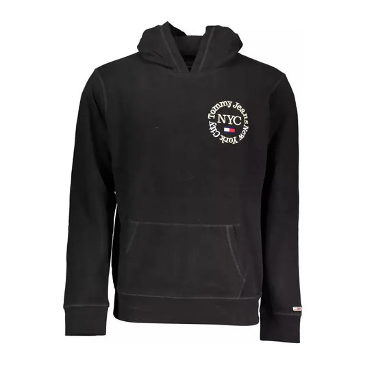 Tommy Hilfiger Elegant Black Hooded Sweatshirt with Embroidered Logo Tommy Hilfiger