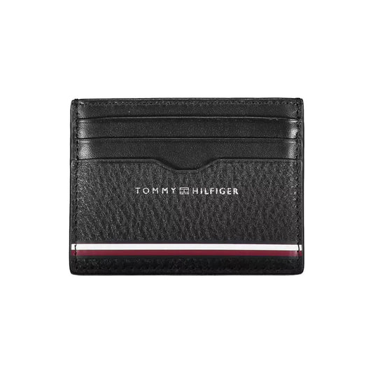 Tommy Hilfiger Sleek Leather Card Holder with Contrast Detail Tommy Hilfiger